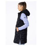 Damen Wattierte lange Steppweste Tessy
