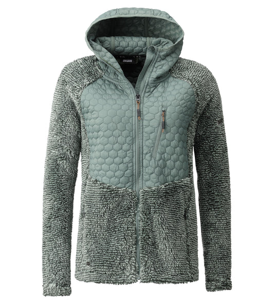 LPO Hybridjacke, Fleecejacke - Fedora in Farbe dunkelgrün, Damen