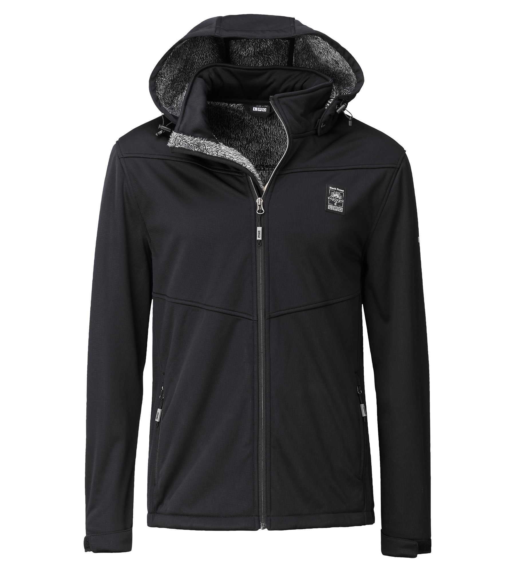 LPO Softshelljacke mit Langhaarfleece - Laron 2 in Farbe schwarz, Herren