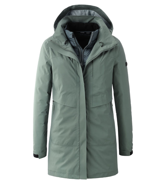 LPO 3 in 1 Parka, Funktionsparka - Mirell in Farbe dunkelgrün, Damen