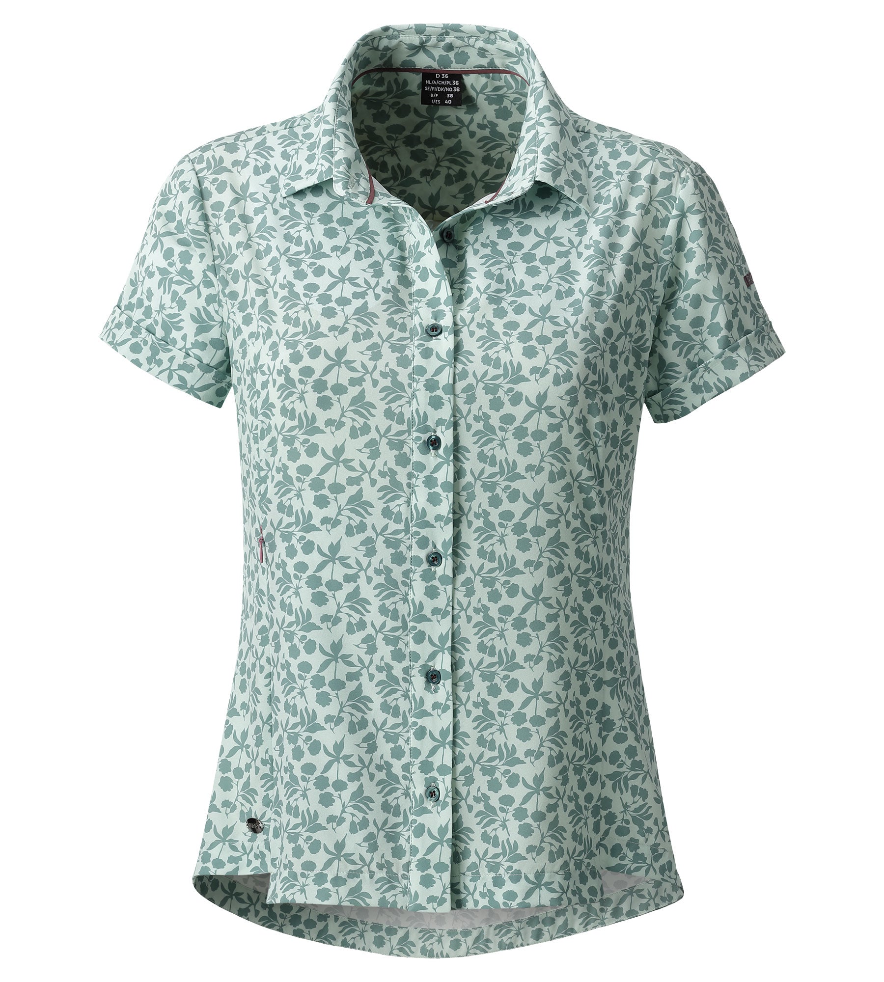 LPO Funktionsbluse, gemusterte Bluse - Nella in Farbe petrol, Damen