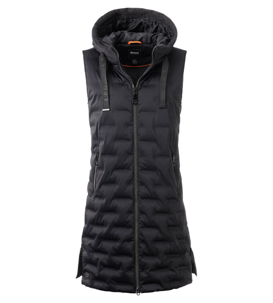 Damen Wattierte lange Steppweste Tessy